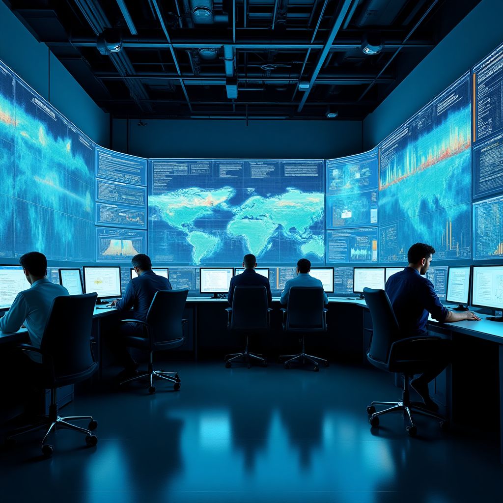 Equipo de investigación analizando datos